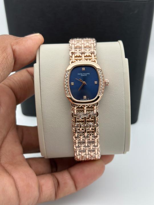 Patek Phillipe Women PP Rosegold Blue Dial