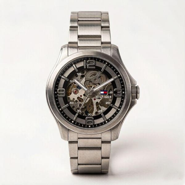 TOMM Y HILFIGER AUTOMATIC WATCH SIL BLACK 502