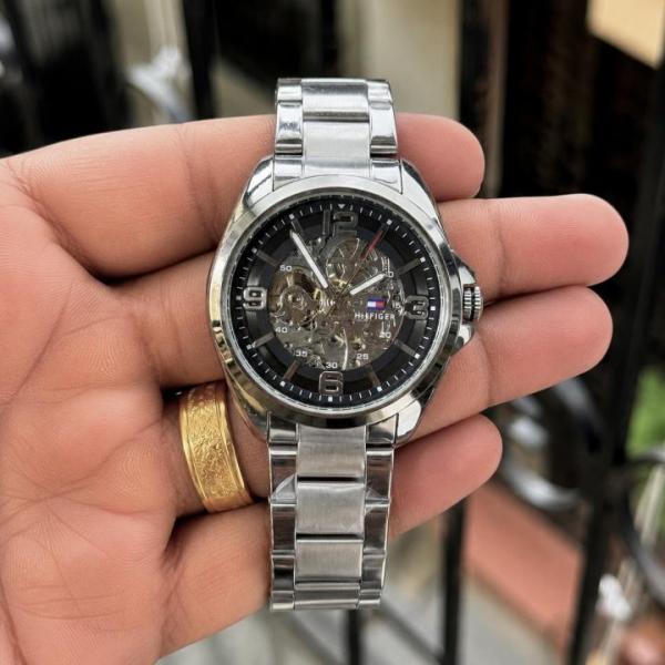 TOMM Y HILFIGER AUTOMATIC WATCH SIL BLACK 502