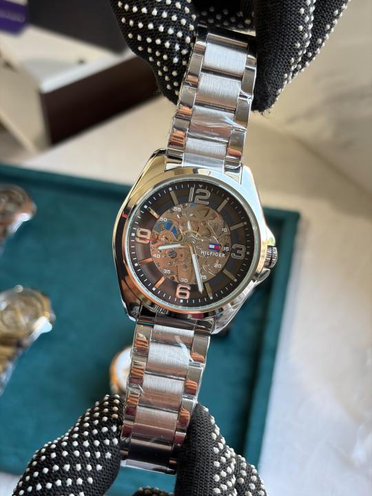 TOMM Y HILFIGER AUTOMATIC WATCH SIL BLACK 502