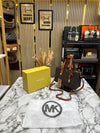 Michael Kor_s Emma Signature MK Satchel Tote With Shoulder Strap (Brown)