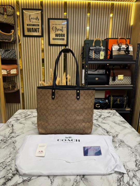 Coac_h City Tote Signature Canvas Tote Bag Including Pouch And Dust Bag (Khaki) (8020)