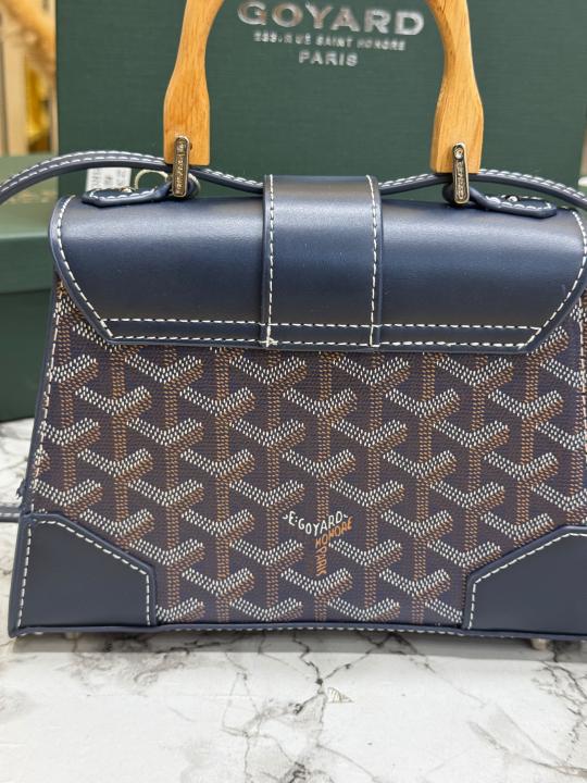 Goyar_d Saigon Mini Structured Crossbody Bag With Top Handle With Box And Dust Bag (2308) (Blue)