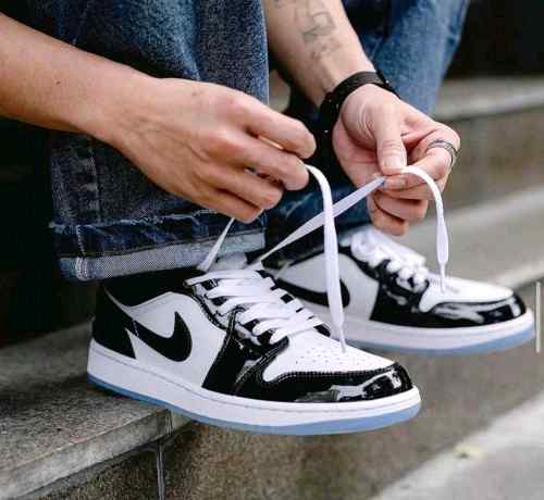 nikee air jordan 1 low se concord white black