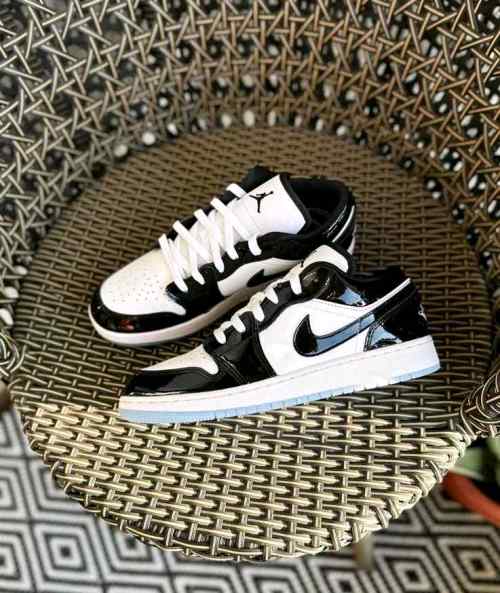 nikee air jordan 1 low se concord white black