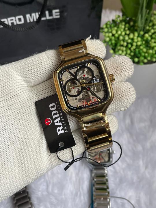 Rad O True Square Automatic Gold Black Dial AT451