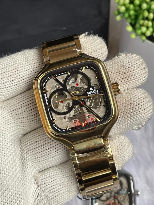 Rad O True Square Automatic Gold Black Dial AT451