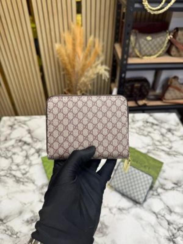Gucc_i GG Monogram Zip-around With Box (Apricot) (60067)