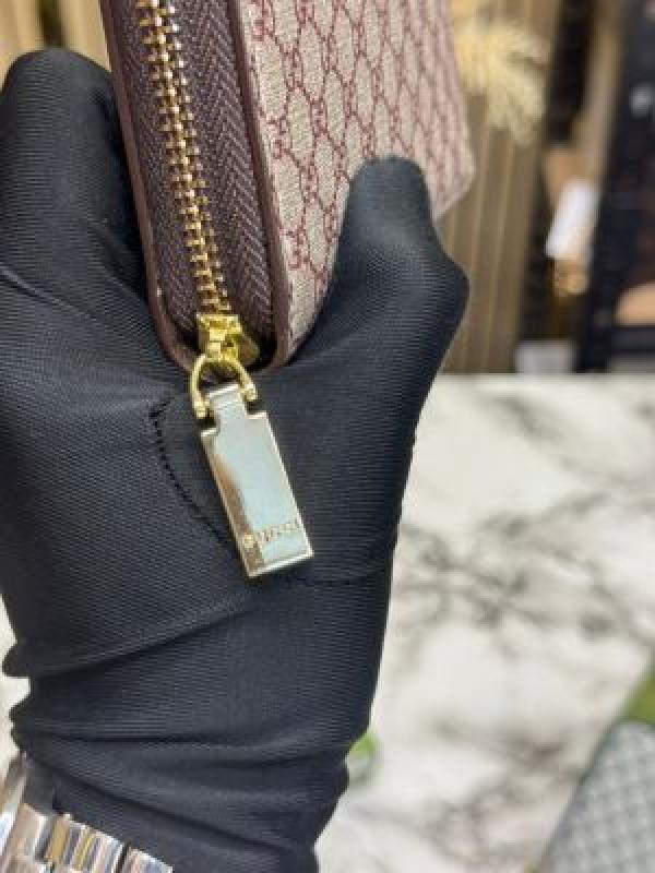 Gucc_i GG Monogram Zip-around With Box (Apricot) (60067)
