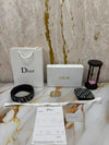 CHRISTIAN DIO_R PREMIUM CD BELT & WALLET COMBO WITH BOX DUST BAG CARRY BAG D65-BLACK