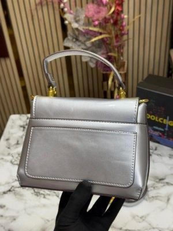 Dolc_e_&_Gabbana_lacquered_bag_mini_DG Logo_(Silver)