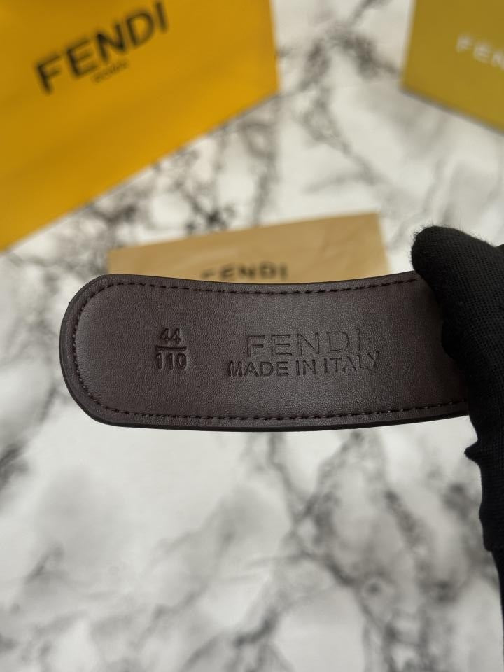 Fend_i Monogram Belt Gold Round Buckle Box And Dust Bag (F61-GG)(Coffee)