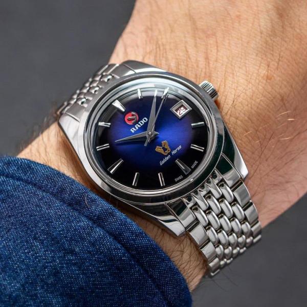 RAD O CAPTAIN COOK GOLDEN HORSE AUTOMATIC SILVER BLUE 624