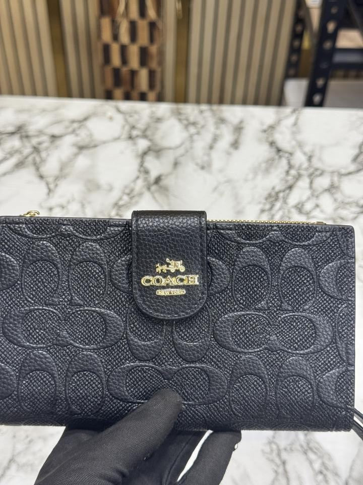 COAC_H PREMIUM TWO FOLD WALLET WITH BOX (10014-3 BLACK EMBOSSED)