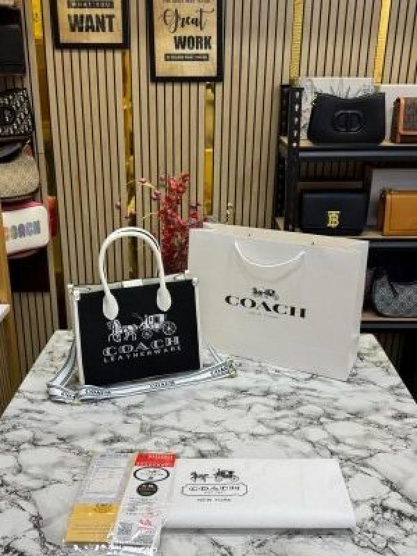 Coac_h Signature_Canvas_Shoulder_Bag_Tote_With_CarryBag_(Black)_(V-676399)