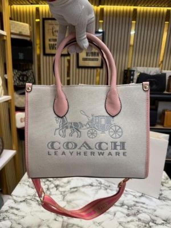 Coac_h Signature_Canvas_Shoulder_Bag_Tote_With_CarryBag_(V-676399)_(Pink)