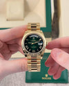 Rolee_x Oyster Perpetual Day Date 40 Battery Gold Green