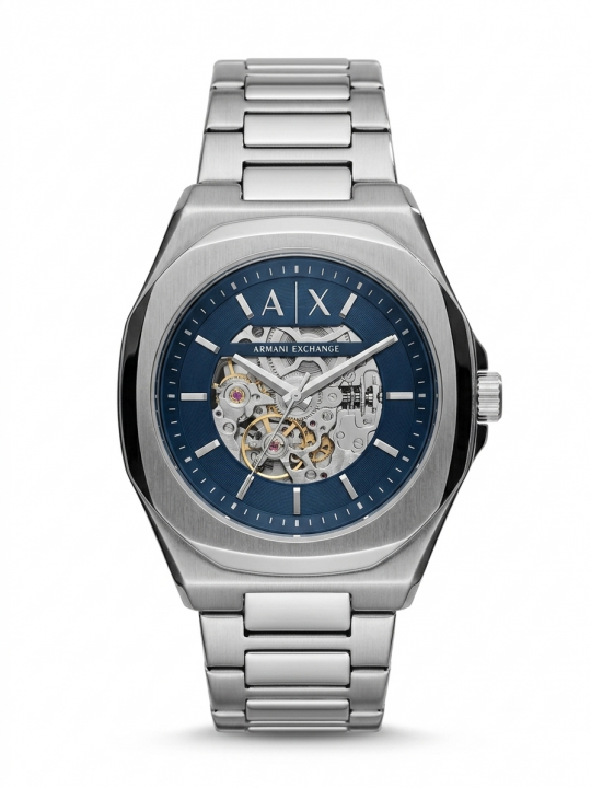 Armaann_i Exchange Ax2418 Hampton Automatic Silver Bluen