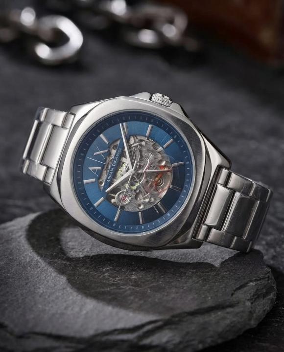 Armaann_i Exchange Ax2418 Hampton Automatic Silver Bluen