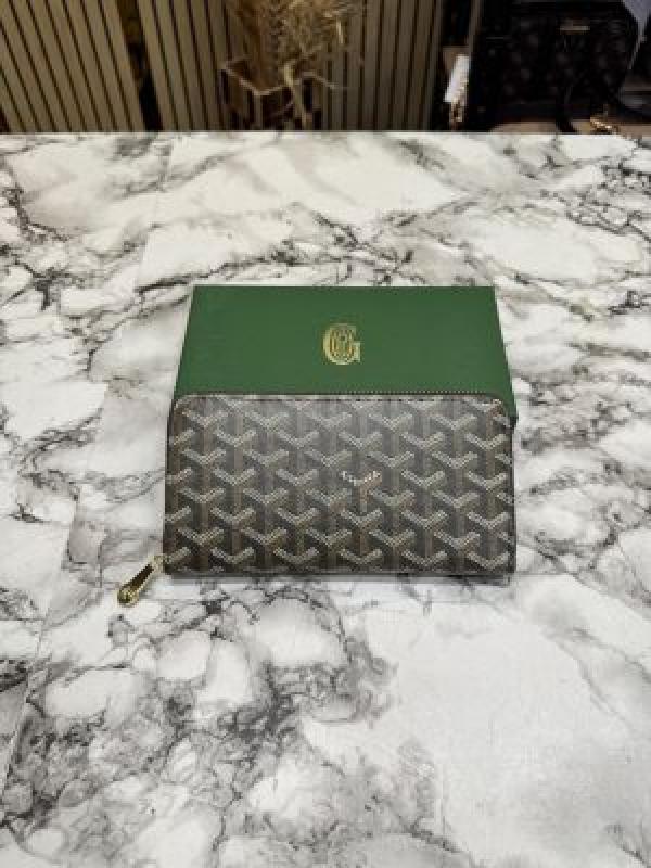 Goyar_d Matignon GM Signature Chevron Long Wallet With Box (Coffee) (AAA60017)