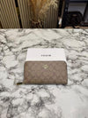 Coac_h Signature Monogram Zip-around Long Wallet (Apricot) (60017)