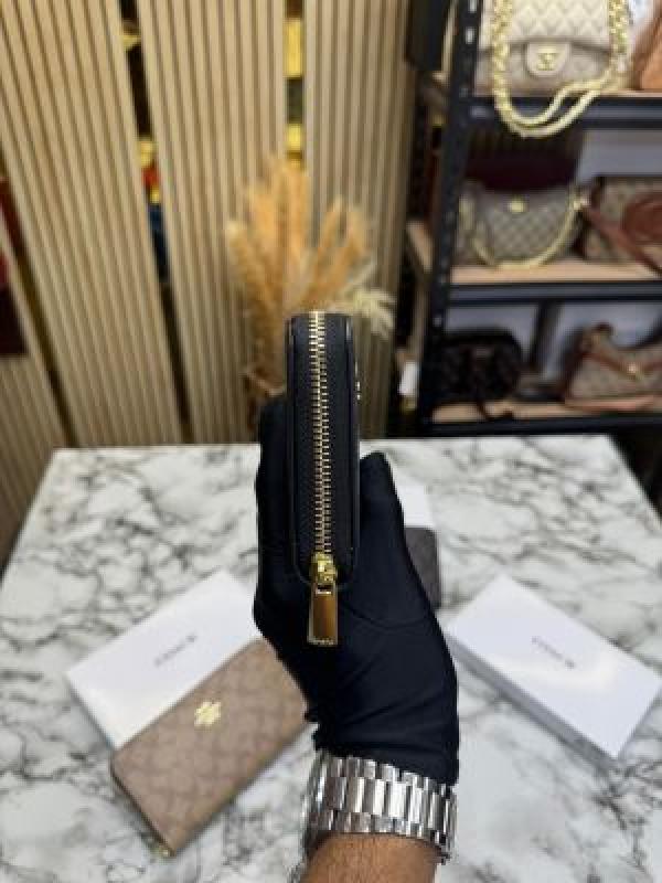 Coac_h Signature Monogram Zip-around Long Wallet (Black) (60017)
