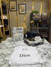 CHRISTIAN DIO_R SADDLE EMBOSSED WITH OG BOX AND DUST BAG PREMIUM QUALITY (BLACK) (V-D666)