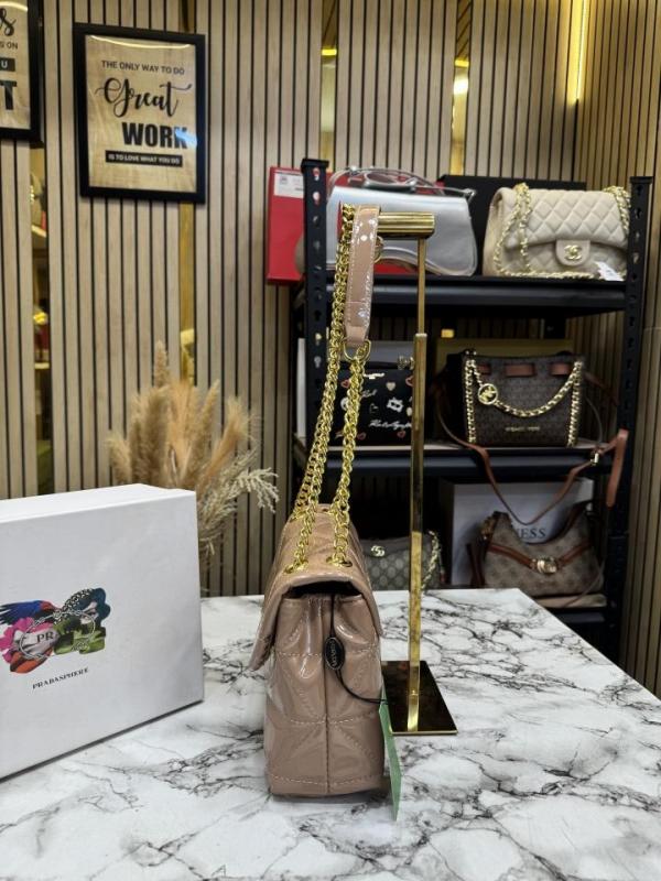 Prad_a Quilted Spectrum Shoulder Bag With Box And Dust Bag (V9861-1 Apricot)