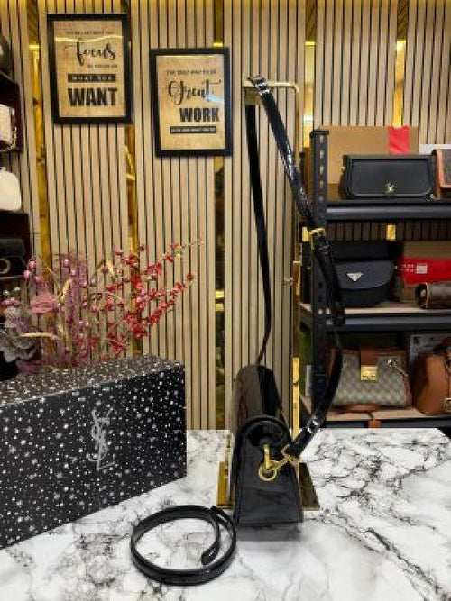 (Ysl) Yves Saint Laurent Le Hobo Shoulder Bag With Box And Dust Bag (V-2428-1) (Black)