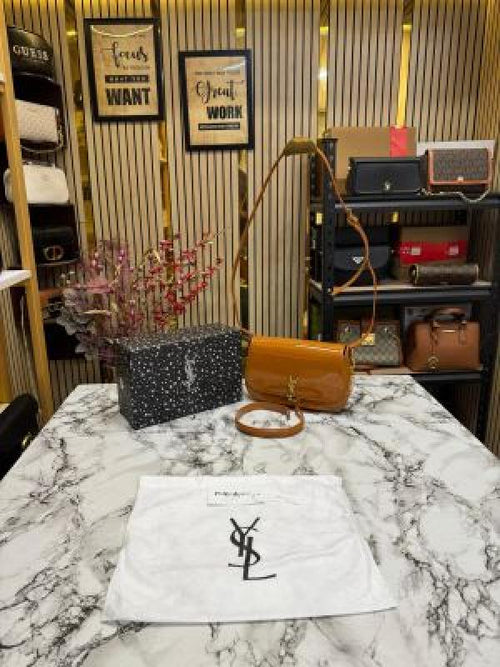 (Ysl) Yves Saint Laurent Le Hobo Shoulder Bag With Box And Dust Bag (V-2428-1) (Brown)