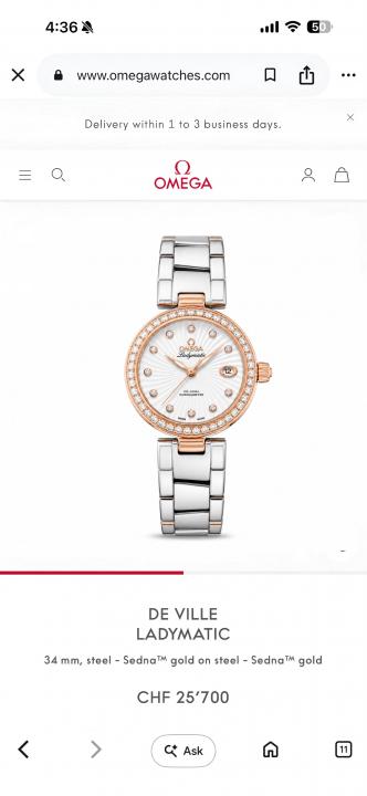 Omegg Lady matic Dimond Edition