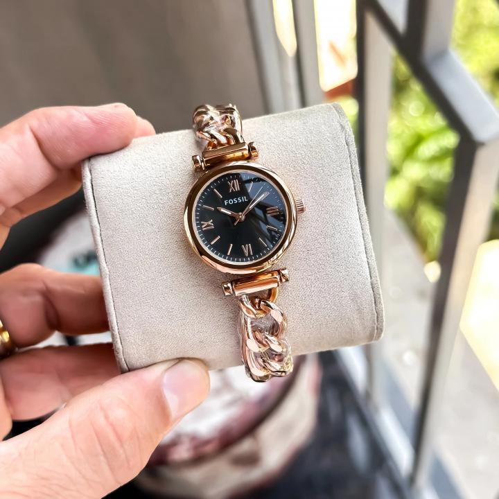 FOSSI_L LADIES ROSE GOLD BLACK LADIES WATCH