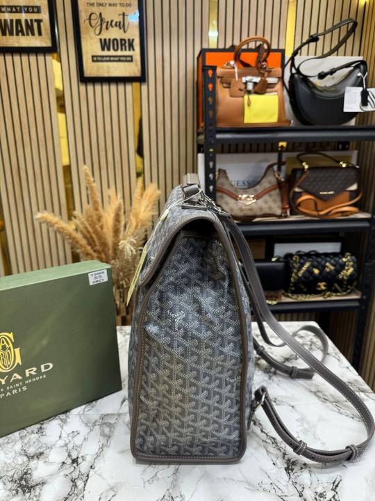 Goyar d Alpin Goyar dian Printed nvas Backpack With Box And Dust Bag (Grey)