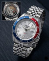 SEIK O 5 SPORTS GMT MOVEMENT LIKE AUTO OG LOCK Red blue 296