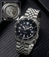 SEIK O 5 SPORTS GMT MOVEMENT LIKE AUTO OG LOCK SILVER BLACK 314