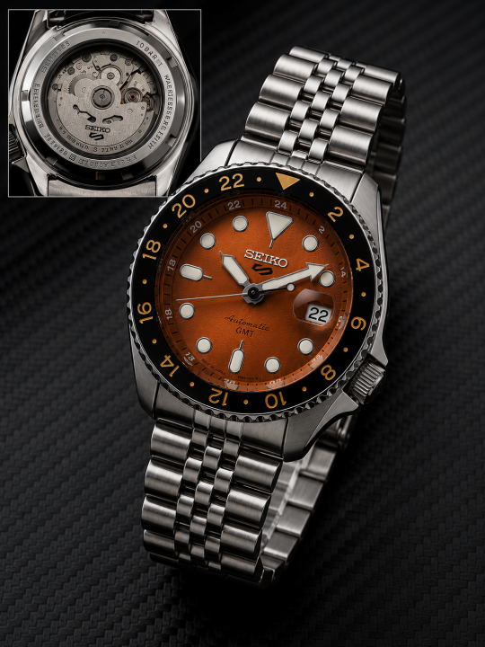 SEIK O 5 SPORTS GMT MOVEMENT LIKE AUTO OG LOCK ORANGE  662