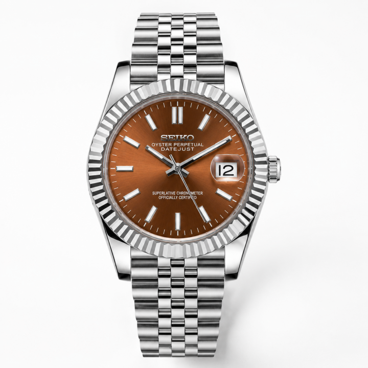 SEIK O MOD DATE JUST CHOCOLATE DIAL 675