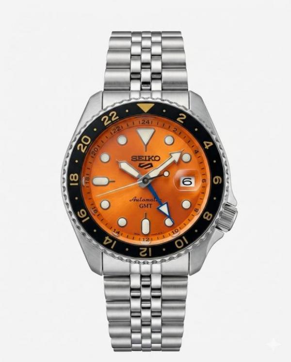 Seik o 5 GMT Orange Back Open W436