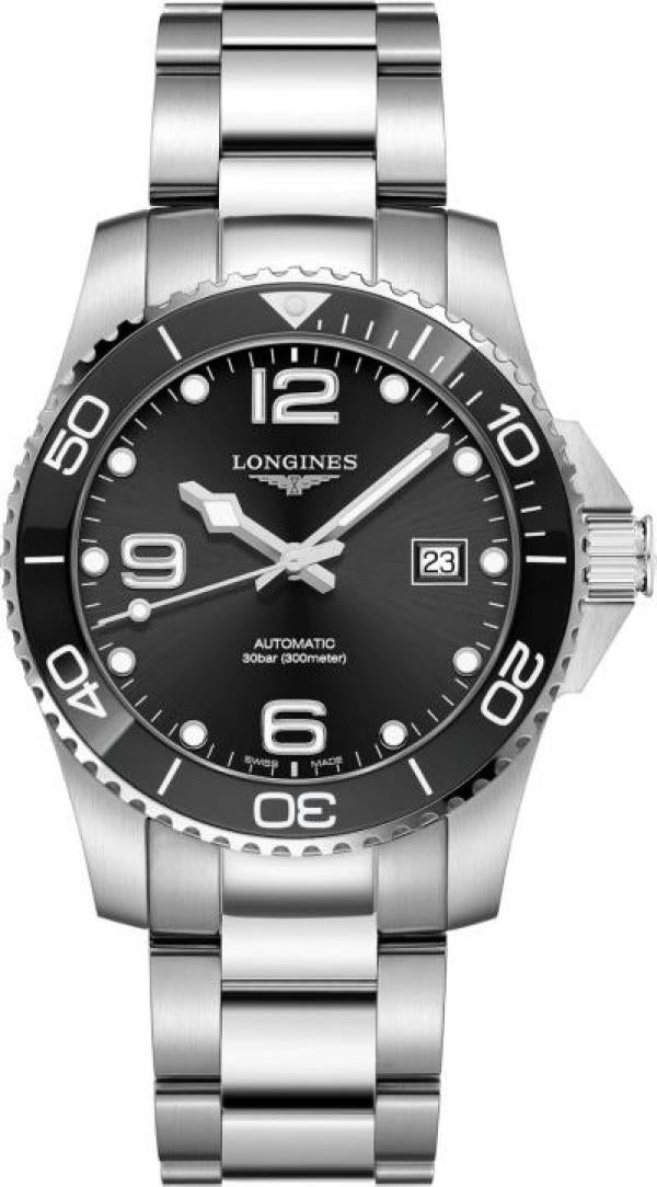 LONGINE HYDROCONQUEST AUTO SILVER BLACK HVY 38