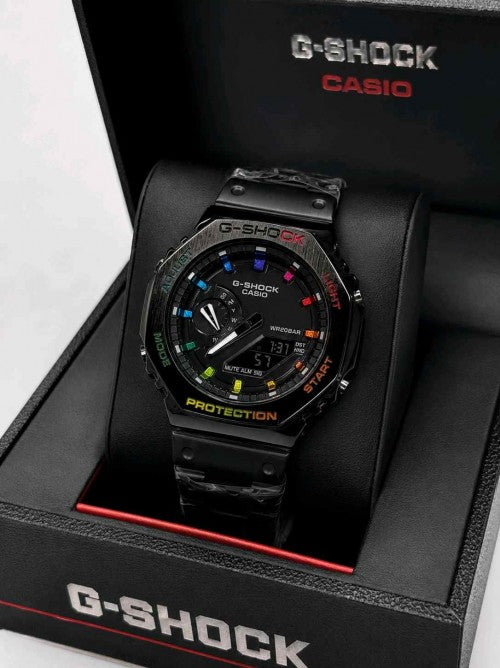G SHOCK GA 2100 black rainbow F33