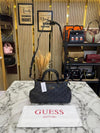 Guess Monogram Mini Satchel Crossbody Bag (Grey)