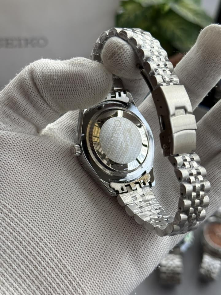 Seik o mod date just roman black W448