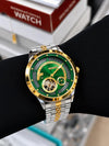 Cartie 21 Automatic Open Heart Skeleton Two Tone Green