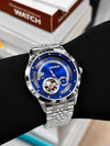 Cartie 21 Automatic Open Heart Skeleton Blue