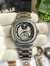 PATEK PHILIIPPE SUN SILVER BLACK DIAL AT456