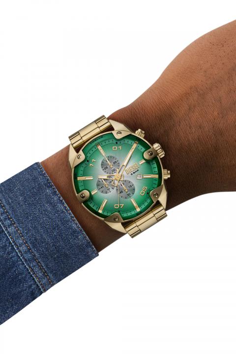 DIESE EL SPIKED 5 BAR MENS  GOLD GREEN 710