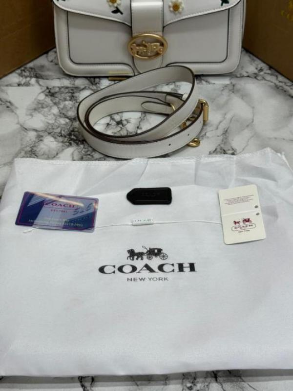 Coac Giorgie Shoulder Bag With Double Box And Dust Bag (Flower-White)