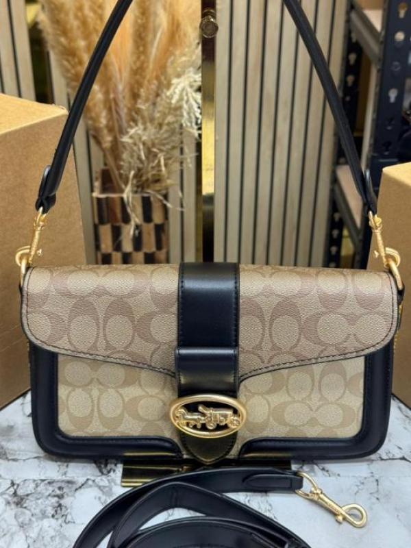 Coac Giorgie Shoulder Bag With Double Box And Dust Ba ricot Black