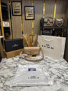 Coac Tabby Chain Clutch In Snake-embossed C Logo Shoulder Bag With Double Og Box And Dust Bag Includes Carry Bag (Khaki)