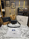 Coac Tabby Chain Clutch In Snake-embossed C Logo Shoulder Bag With Double Og Box And Dust Bag Includes Carry Bag (Full Black)